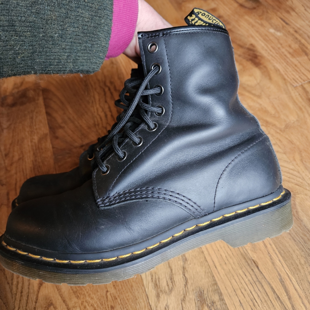 Dr. Martens Black Boots with Yellow Stitching - Picture 4 of 9